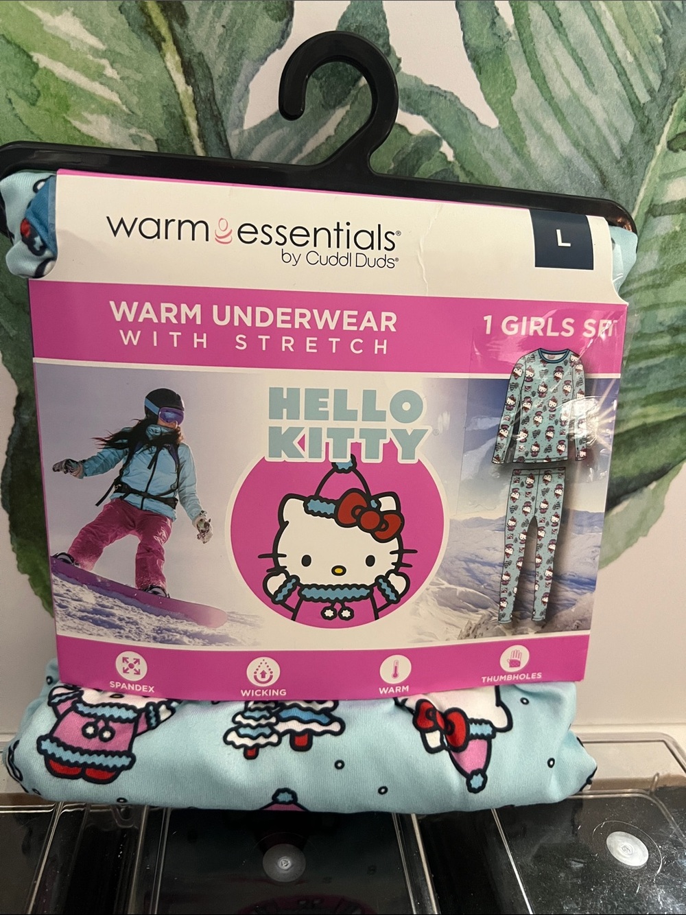 Essentials Hello Kitty Light Blue Girls Thermal Underwear Set